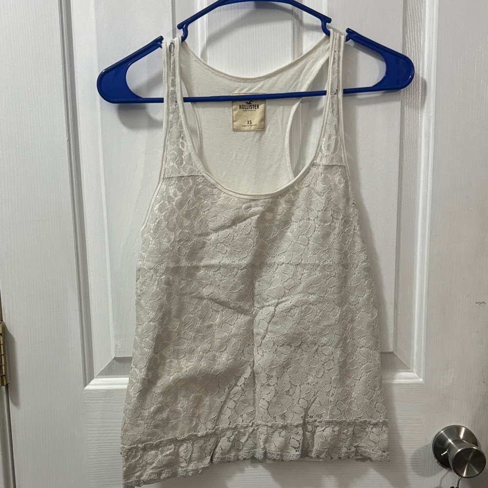 Hollister Cream Lace Tank Top